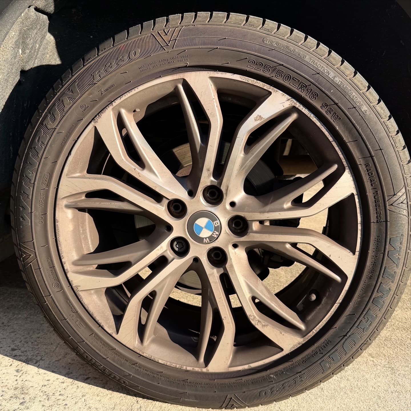 Wheel Before & After, before detailing photo